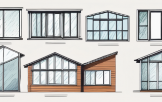 Different types of windows with visible thermal insulation layers