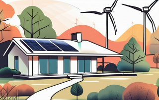 A house with energy-efficient features such as solar panels