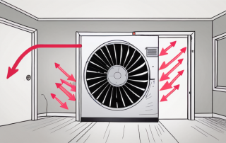 A house undergoing a blower-door-test