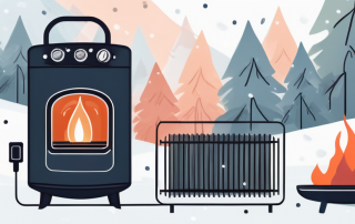 A gas heater with a visible temperature dial