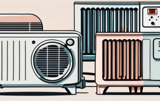 A traditional radiator and a heat pump