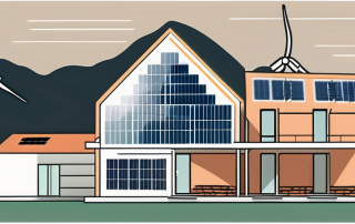 A renovated building with solar panels on the roof