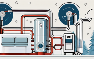 A heat pump with visible internal components