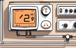A smart thermostat connected to a heating system