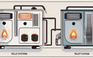 A pellet heating system and a heat pump side by side