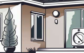 A broken heating system with a thermometer showing a low temperature