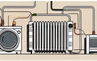 A home heating system with various parts like thermostat