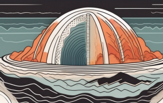 The earth's crust with layers visible