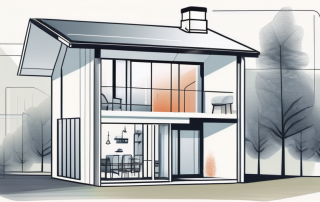 A single-family house with a visible heat pump system