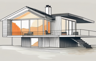 A house with visible insulation layers and thermal systems