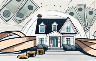 A house with a large ribbon around it