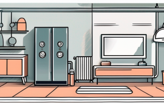 A modern heating system with various components highlighted