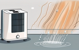 An electric dehumidifier in a damp room