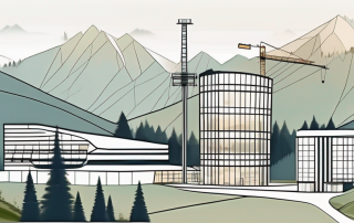 Several modern architectural buildings under construction amidst the scenic landscapes of bavaria