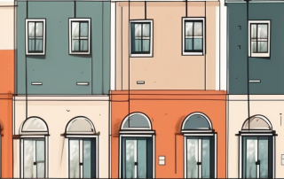 A house with price tags hanging off different sections