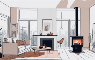 A cozy living room with a fireplace