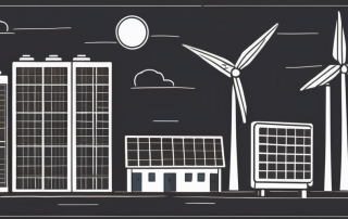 A building with different energy efficiency ratings displayed on it