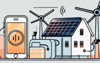 A smartphone connected to a smart plug