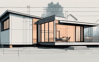 A three-unit house under construction