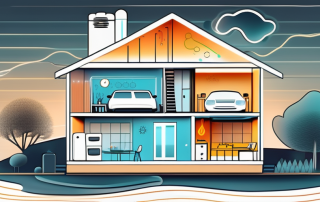 A modern house with a visible heat pump system