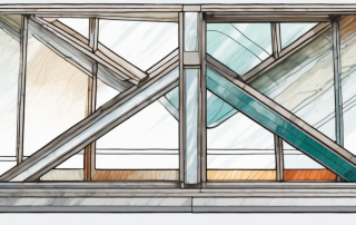 A cross-section of a double-glazed window from the year 2000