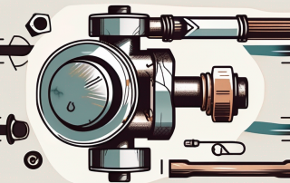 A damaged heating valve with visible causes like rust or leak