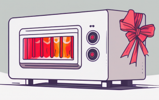 An infrared standing heating unit with a ribbon around it