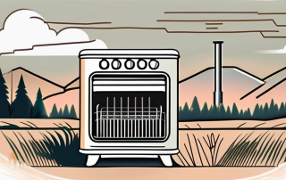 A gas heater with various parts labeled
