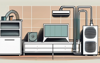 A heating engineer's tools and a heat pump