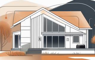 A single-family house with a visible heat pump system