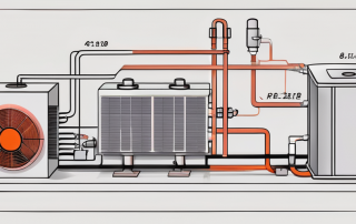 A heat pump system with its different components
