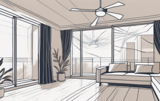 An apartment interior showing open windows