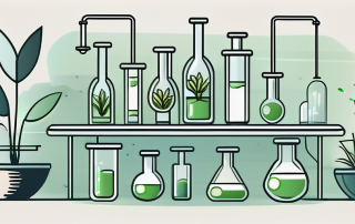 A laboratory setting with various scientific equipment