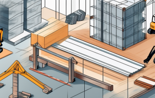 A construction site with various tools