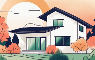 A house under a bright sun