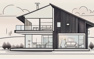 A modern house being heated with an electric heat pump