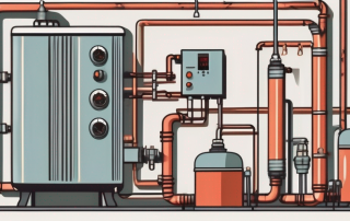 A heating system being serviced