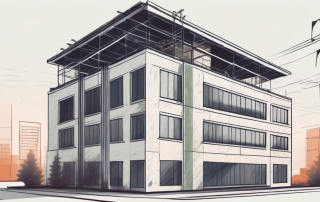 An old building with a modern heat pump system installed