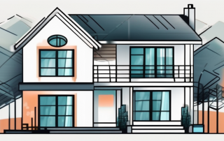 A fully furnished house with visible price tags on different parts of the house