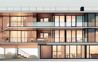 A detailed cross-section of a modern prefabricated multi-family house