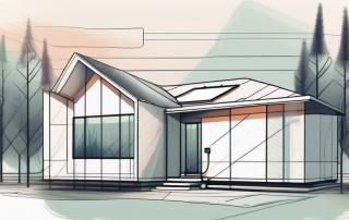 A modern house with a heating pump system