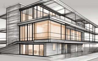 A complex architectural blueprint