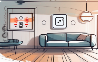 A modern heating thermostat connected to a wifi symbol