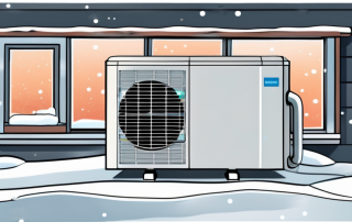 A heat pump in a snowy environment to represent its functionality even in subzero temperatures