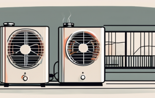 A gas heater and a heat pump side by side