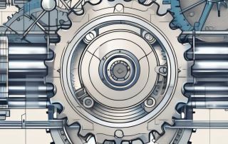 A blueprint of a complex machine