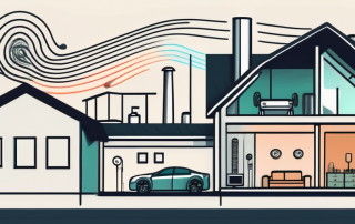 A house with a visible heating pump system