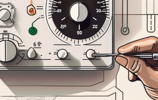 A thermostat being replaced with a new one