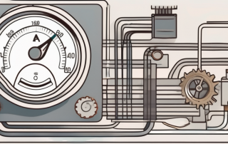A thermostat with various mechanical parts like gears and wires visibly malfunctioning