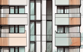 A german residential building with a symbolic income scale incorporated into the design